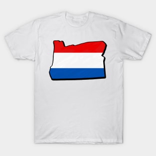 Red, White, and Blue Oregon Outline T-Shirt